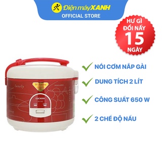 Nồi cơm điện nắp gài Cuckoo CR-1122 2 lít 650W công nghệ nấu 3D - Chính hãng BH 24 tháng - Sản xuất tại Hàn Quốc