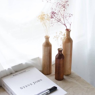 Set 03 Lọ hoa gỗ, bình hoa gỗ nghệ thuật decor cắm hoa giả, hoa lụa, hoa khô Góc Decor