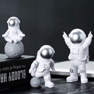 Bộ 3 Phi Hành Gia mô hình trang trí - Mô hình nhựa PVC rỗng trang trí bàn học, bàn làm việc siêu cute