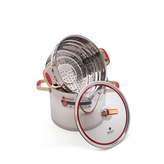 El-0979 /EL-5585 Nồi hấp ELMICH Inox 304 RedVelvet 24cm và 28cm bảo hành lỗi kỹ thuật 5 năm