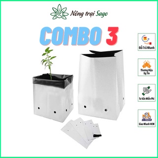 [COMBO 3 TÚI] Túi Nhựa Trồng Cây Tiện Dụng, Độ Bền Cao, Chịu Nhiệt Tốt - Nông Trại Sago