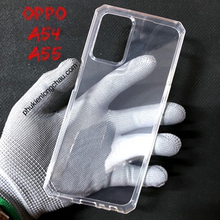 Ốp Lưng Oppo A55 4G / A54 4G Dẻo Trong Suốt Viền Vuông Chống Sốc Cao Cấp