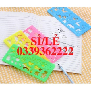 [ HAIANHSHOP ]  Thước kẻ in hình cho bé tập vẽ 15*6,5cm   Duashop >