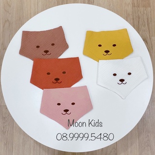 Yếm tam giác Muslin hình mặt cười giữ ấm cổ 2 lớp mềm mại siêu nhẹ, thấm hút mồ hôi