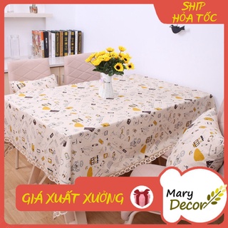 Khăn trải bàn họa tiết hành lý vintage - K05