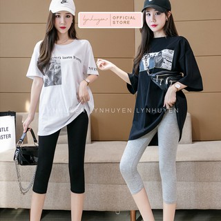 Quần Legging Lửng Ngố Nữ Nâng Mông Cạp Cao Lynhuyen - 2 Màu - Q006