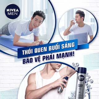 Xịt ngăn mùi NIVEA MEN Silver Protect phân tử bạc kháng khuẩn (150ml)