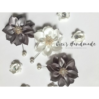 Cài áo hoa lan từ ruyban Cici Handmade