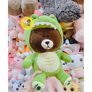 Gấu Brown - Gấu bông Brown Cosplay Mũ Khủng Long Cao Cấp - Xưởng Gấu Bông Việt Nam