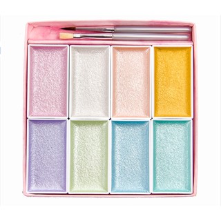 Màu nhũ ngọc trai Gansai Kissho Pearl set 8 màu kèm 2 cọ