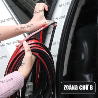 [Mã LIFEAU5SALE giảm 20k đơn 50k] Zoăng cao su dán viền cửa chữ B chống ồn, chống bụi cao cấp cho ô tô