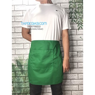 Tạp dề ngắn trơn cao cấp xanh lá dành cho phục vụ giá sỉ