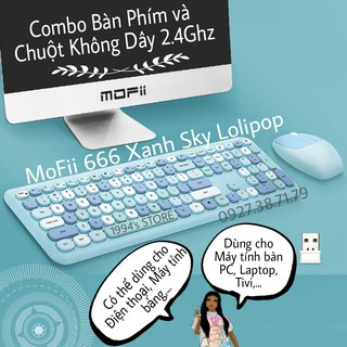 Combo bàn phím giả cơ và chuột không dây MOFii Ferris Hand 666 siêu CUTE cho máy tính bàn Laptop, Tivi, điện thoại, iPad