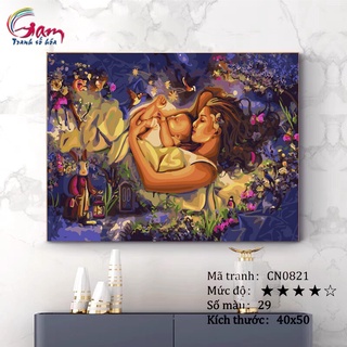 [Mã LIFE20KALL giảm 10% đơn 50K] Tranh tự tô màu theo số CN0821 Tranh sơn dầu số hóa tự vẽ mẹ ôm con