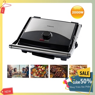 Máy nướng thịt bbq, kẹp bánh mì 2000W có chỉnh nhiệt SOKANY