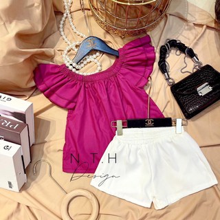 Set áo hồng tím cánh tiên bé gái