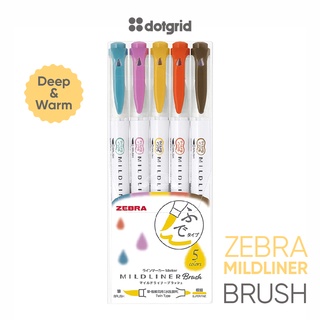 Set 5 Bút Highlight Zebra Mildliner Brush-WFT8-5C-RC