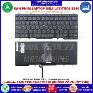 (KEYBOARD) BÀN PHÍM LAPTOP DELL LATITUDE 3340 dùng cho Latitude 3340 3350 E5450 E5470 (KHÔNG CÓ CHUỘT)