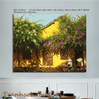 Tranh Sơn Dầu Số Hóa  Phố Cổ Hội An Nhiều Kích Thước Tranhsohoavn Tranh Tự Tô Màu Mã Tranh  CVN019