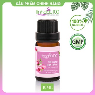 Tinh dầu hoa hồng Tinh Dầu 100. Tinh dầu hoa hồng nguyên chất cao cấp, xông mặt, xông phòng, massage chai 10ml