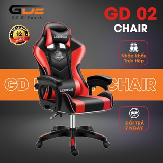 Ghế Xoay Chơi Game, Ghế Gaming Bọc Da PU GD E-sport Model GD-02  Mẫu Mới 2022 Hàng Nhập Khẩu Chất Lượng