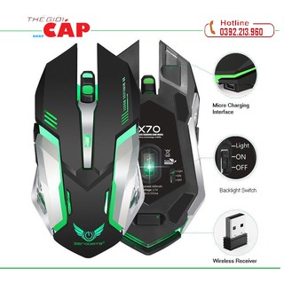 Chuột LED Không Dây 2.4GHZ Gaming ZERODATE X70