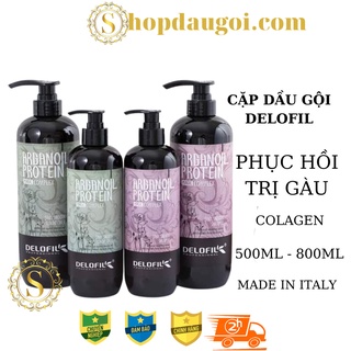 Dầu Gội Dầu Xả Delofil ngừa Gàu Chống Gãy Rụng Phục Hồi Siêu Mềm Mượt 800ML*2