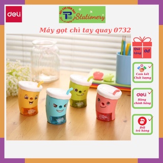 Gọt chì quay tay hình cốc Deli - Hồng/Vàng/Xanh lá/Xanh dương - 1 chiếc - E0732