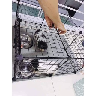 Chuồng quây chó mèo 12 tấm lưới sắt