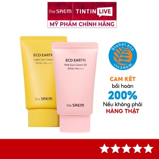 Kem chống nắng The Saem Eco Earth Pink Sun Cream EX SPF50+ PA++++ ngăn ngừa tia UVA và UVB
