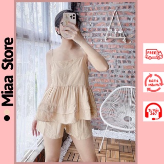 Bộ nữ hai dây sexy  style bánh bèo, Bộ đồ ngủ mặc nhà nữ 2 dây nhiều màu - SN09