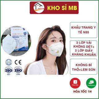 khẩu trang n95 vải kháng khuẩn kiểu dáng hàn quốc, hộp 10 khẩu trang y tế 3d Duy Quân cho người lớn và cho bé kho sỉ mb