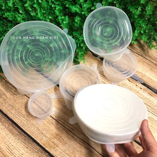 [SALE] Bộ 6 Nắp Bọc Thực Phẩm - Silicon Co Giãn Chịu Nhiệt