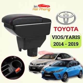 Hộp tỳ tay ô tô dành cho xe Toyota Yaris và Vios, tích hợp cổng USB đời xe 2014-2019 - BẢO HÀNH 12 THÁNG