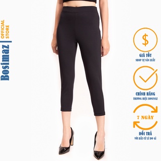 Quần Legging Nữ Bosimaz MS311 lửng không túi màu đen cao cấp, thun co giãn 4 chiều, vải đẹp dày, thoáng mát.
