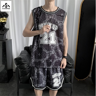 Bộ Quần Áo  Ba Lỗ  Thể Thao In Số 21 Chất Thun Hot Trend Mùa Hè 2022 STYLE MARVEN - SET NAM 004C