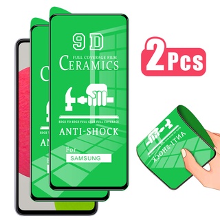 Set 2 Kính cường lực gốm dẻo bảo vệ màn hình cho Samsung Galaxy A03 A03s A12 A13 A14 LTE A23 A24 A33 A34 A53 A54 A73 A52s 5G A72 A31 A32 A22 A02s M32 M22 M02s M31s F12 F02s F22 S20 FE