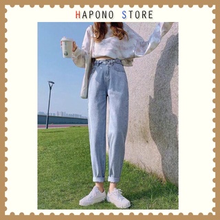 Quần jean baggy bò nữ ống suông xuông rộng hàng Quảng Châu phong cách Hàn Quốc sành điệu style 2022 - HAPONO-J007