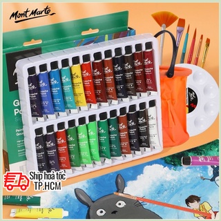 Bộ Màu Gouache Mont Marte 12/18/24 Màu x 12ml - Gouache Paints Signature - PMHS0028/PMHS0029/PMHS0030