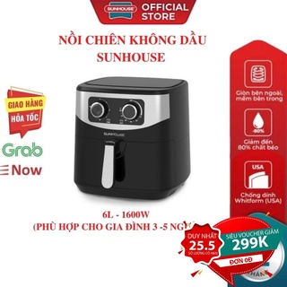 Nồi chiên không dầu SUNHOUSE SHD4062-2022 6.0L công nghệ Rapid Air giảm đến 80% lượng chất béo