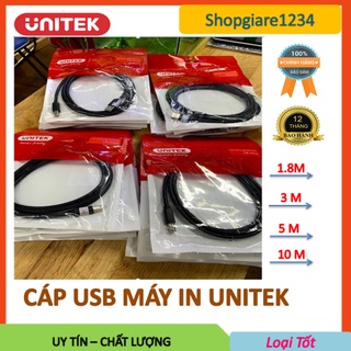 Cáp Máy In UNITEK 1.8M- 3M-  5M- 10M- Cổng USB 2.0 - Hàng Chính Hãng Phân Phối- Bảo Hành 12 Tháng