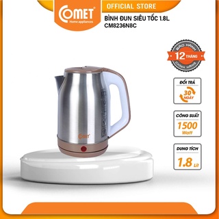 [Mã ELHADEV giảm 4% đơn 300K] Bình đun siêu tốc inox 1.8L Comet CM8236N8
