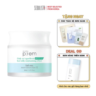 Kem dưỡng ẩm cho da nhạy cảm Make P:rem Safe me. Relief Moisture Cream 12