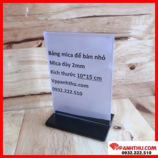 BẢNG MENU ĐỂ BÀN MICA DÀY 2mm 10x14cm