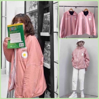Áo khoác dù THÊU hoa cúc Unisex