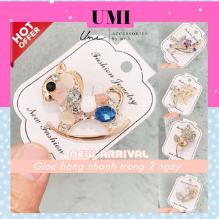 Ghim Cài Áo, Cài Áo Đính Đá Hàng Thiết Kế Họa Tiết Tinh Xảo Hàn Quốc UMI CA003