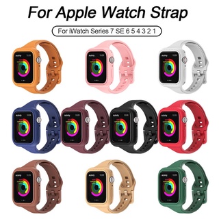 Dây Silicone Thay Thế Cho ĐồNg Hồ Apple iWatch Series 7 6 SE 5 4 3 2 4 3 2 44mm 40mm 38mm 42mm 45mm