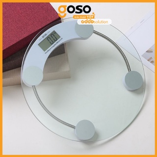 [GOSO] Cân Sức Khỏe, Cân Điện Tử Tròn TRONG SUỐT Có Trọng Tải Tối Đa 180kg