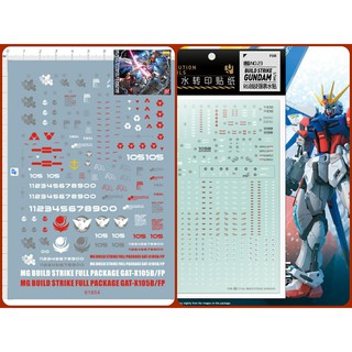 Decal dán mô hình MG RG HG Build Strike Gundam Full Package - water sticker
