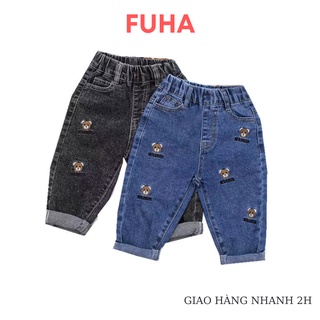 Quần đùi cho bé FUHA, quần jean hàng Quàng Châu bé 10kg đến 20kg